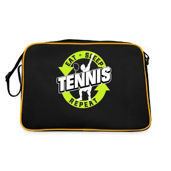Manger dormir Tennis Répéter Joueur de tennis - Sac Retro - noir/or - Dos