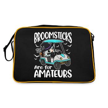 Broomsticks Are For Amateurs Golf Gift - Retro Bag - black/gold - Back