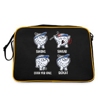 Swing Swear Look For Ball Golf Gift - Retro Bag - black/gold - Back