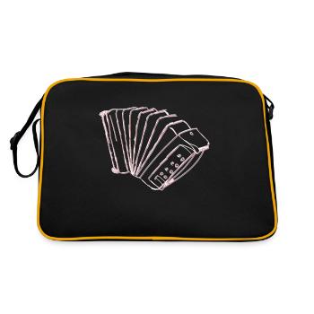 Musiker Akkordeon Spieler - Retro Tasche - Schwarz/Gold - Hinten