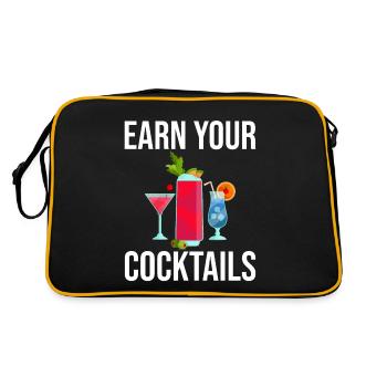 Earn Your Cocktails 2 - Retro Tasche - Schwarz/Gold - Hinten