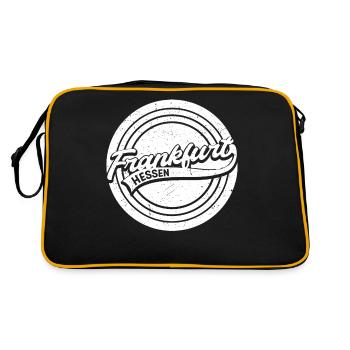Frankfurt Hessen - Retro Tasche - Schwarz/Gold - Hinten