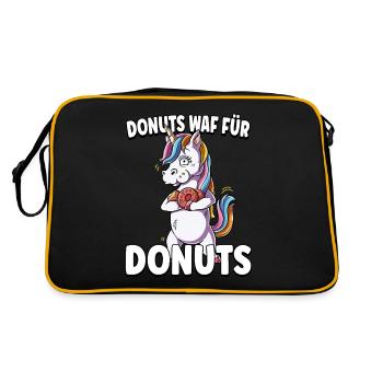 Einhorn Fisch - Retro Tasche - Schwarz/Gold - Hinten