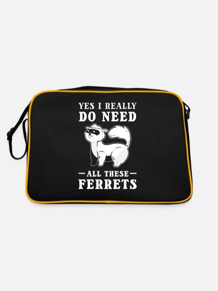Yes I Really Do Need All These Ferrets Pet Ferret - Retro Bag - black/gold - Back