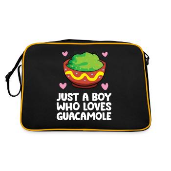 Nur ein Junge, der Guacamole liebt - Retro Tasche - Schwarz/Gold - Hinten