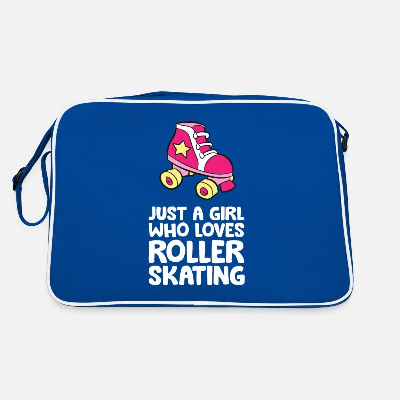 Nur ein Mädchen, das Rollschuhlaufen liebt Retro Tasche