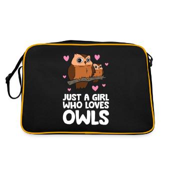 Juste une fille qui aime les hiboux mignon hibou - Sac Retro - noir/or - Dos
