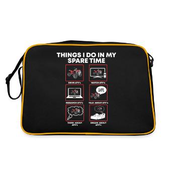Things I Do In My Spare Time Quad ATV 4x4 Rider - Retro Bag - black/gold - Back