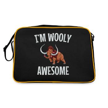 Je suis Laineux Awesome Longues Défenses Laineux Animaux Laineux - Sac Retro - noir/or - Dos