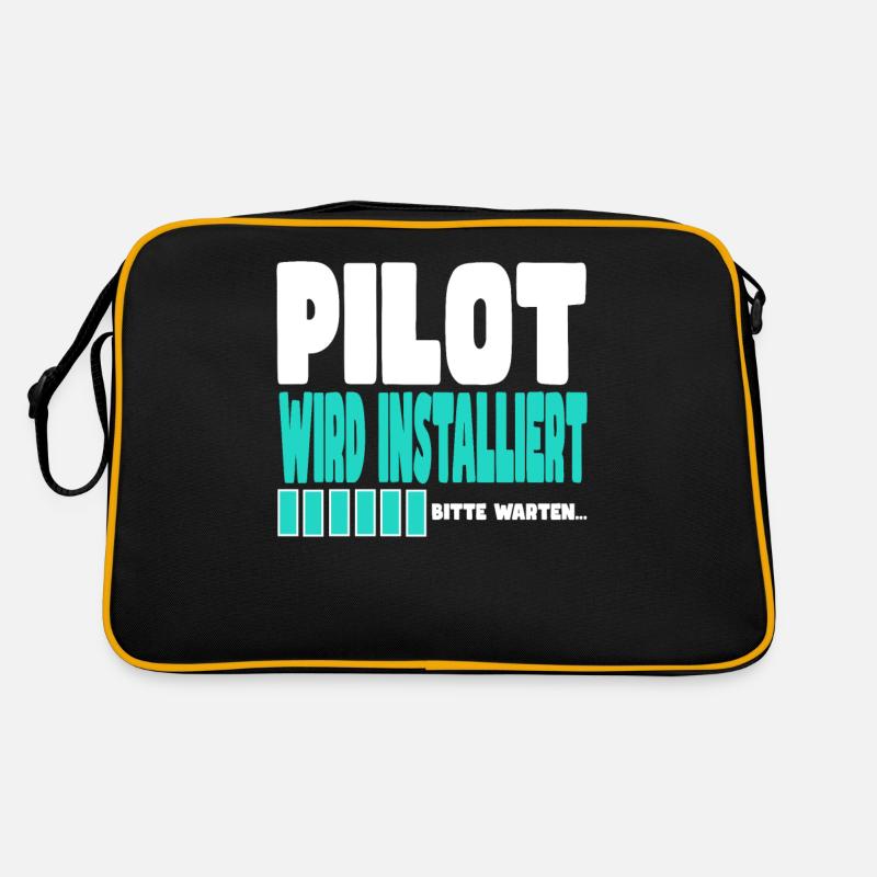 Pilot wird installiert Retro Tasche