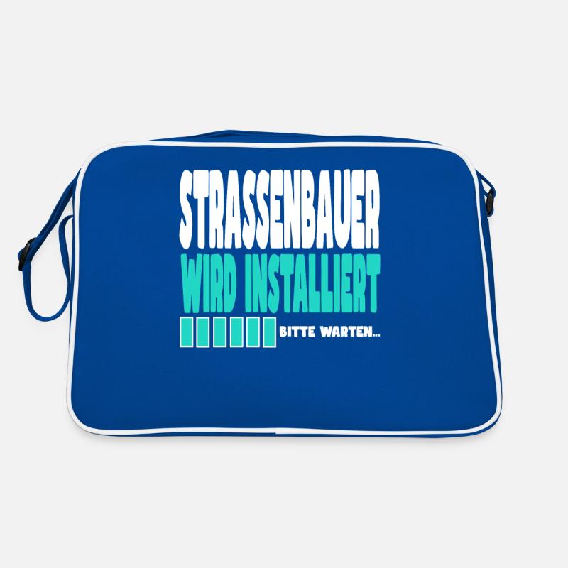 Strassenbauer wird installiert Retro Tasche