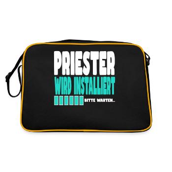 Priester wird installiert - Retro Tasche - Schwarz/Gold - Hinten