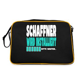 Schaffner wird installiert - Retro Tasche - Schwarz/Gold - Hinten
