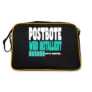 Postbote wird installiert - Retro Tasche - Schwarz/Gold - Hinten