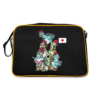 Drôle de zombie poulet poulet Halloween Costume - Sac Retro - noir/or - Dos