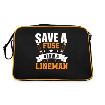 Save A Fuse Blow A Lineman Humour amusant pour - Sac Retro - noir/or - Dos