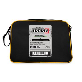 Drehstromzähler Geburtstag 1965 Geschenk - Retro Tasche - Schwarz/Gold - Hinten