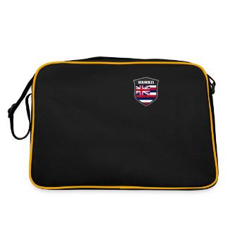 Hawaii - Retro Tasche - Schwarz/Gold - Hinten