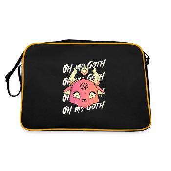 Pastellfarbene Goth-Ästhetik Oh My Goth - Retro Tasche - Schwarz/Gold - Hinten