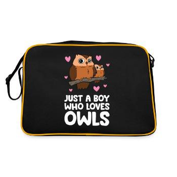 Juste un garçon qui aime les hiboux Mignon Hibou - Sac Retro - noir/or - Dos