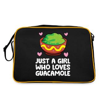 Nur ein Mädchen, das Guacamole liebt - Retro Tasche - Schwarz/Gold - Hinten