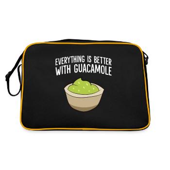 Alles ist besser mit Guacamole - Retro Tasche - Schwarz/Gold - Hinten