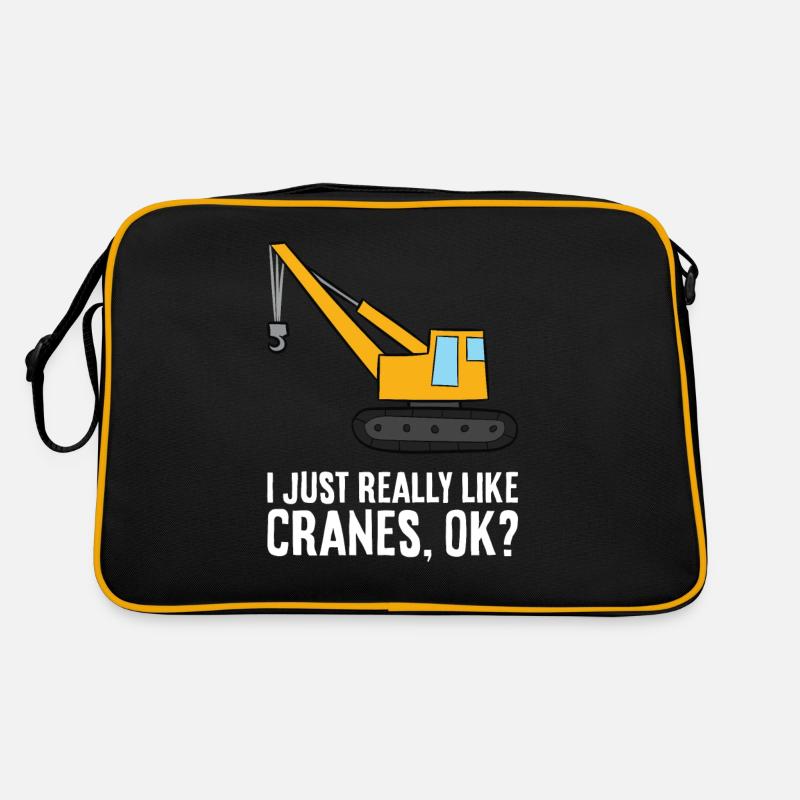 Baukran Ich mag Kräne einfach sehr Retro Tasche