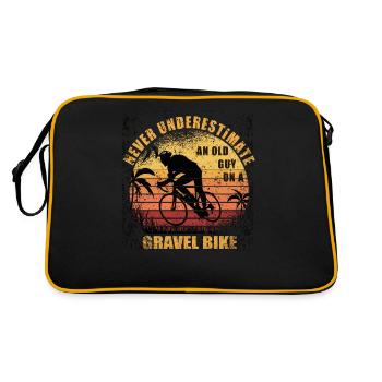 Ne sous-estimez jamais un vieil homme sur un vélo de gravier - Sac Retro - noir/or - Dos