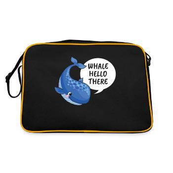 Baleine bonjour là pour tous les amoureux des baleines et - Sac Retro - noir/or - Dos