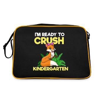 Kindergarten - Retro Tasche - Schwarz/Gold - Hinten