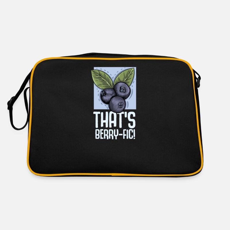 Blaubeere Heidelbeere Strauch Wald Waldfrucht Retro Tasche