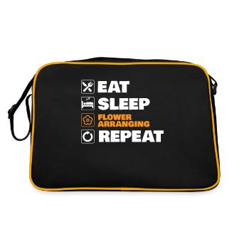 Eat Sleep Flower Arranging Repeat For - Retro Bag - black/gold - Back