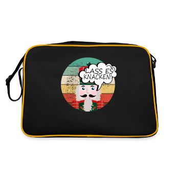 Nussknacker Weihnachten Weihnachtsgeschenk - Retro Tasche - Schwarz/Gold - Hinten