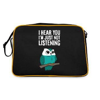 Ich höre dich, ich höre nur nicht zu Niedliche - Retro Tasche - Schwarz/Gold - Hinten