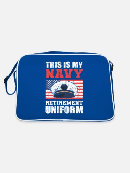 This Is My Navy Retirement Uniform U.S. Military - Retro Bag - blue/white - Back