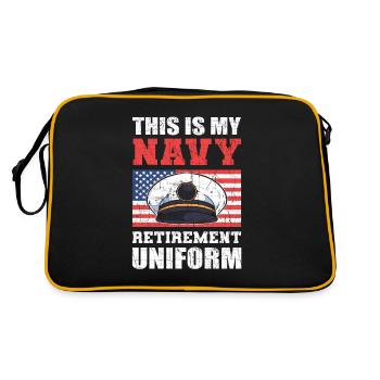 This Is My Navy Retirement Uniform U.S. Military - Retro Bag - black/gold - Back