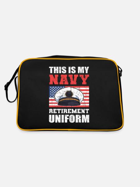 Ceci est mon uniforme de retraite de la marine armée américaine - Sac Retro - noir/or - Dos