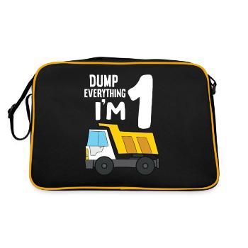 Dump Truck 1st Birthday Dump Everything I'm 1 - Retro Bag - black/gold - Back