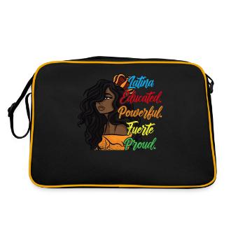 Latina Educated, Powerful, Fuerte, Proud - Retro Bag - black/gold - Back
