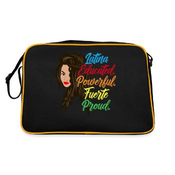 Latina Educated, Powerful, Fuerte, Proud - Retro Bag - black/gold - Back