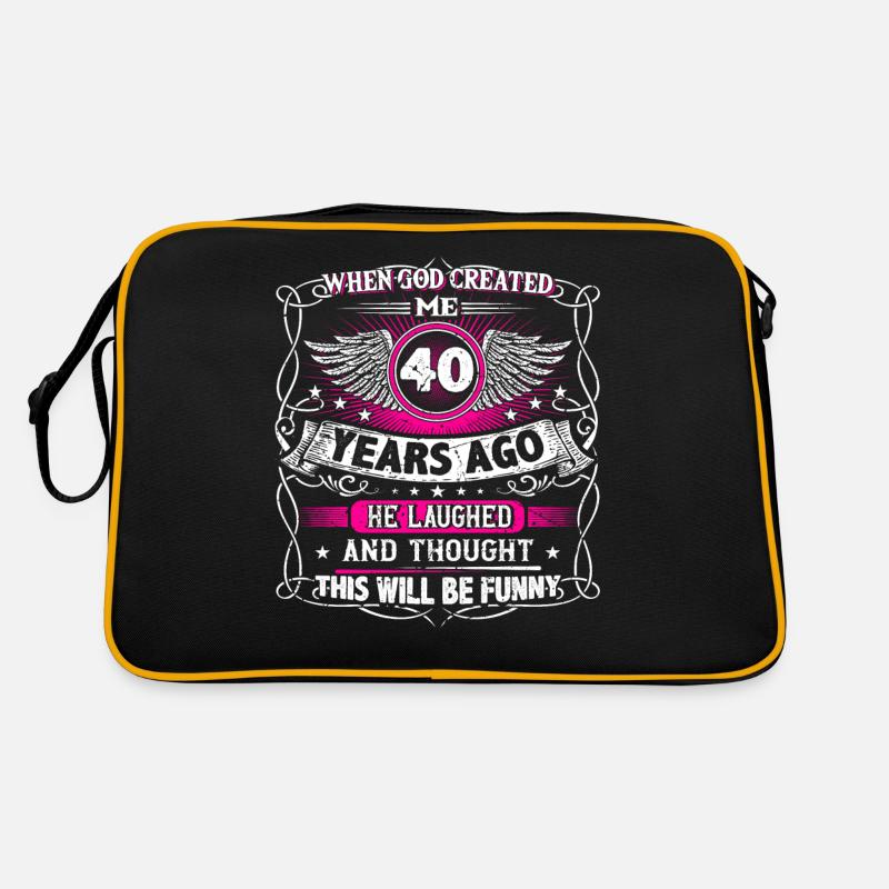 Als Gott mich vor 40 Jahren erschuf Lustiger 40. Retro Tasche