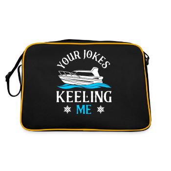 Sailor Sailing Ship Sailboat - Retro Bag - black/gold - Back