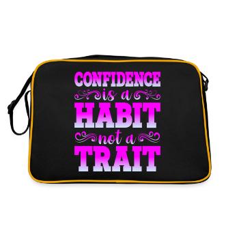 Confidence Is A Habit, Not A Trait - Retro Tasche - Schwarz/Gold - Hinten