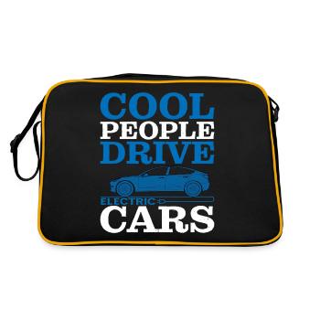 Cool People Drive Electric Cars - Retro Tasche - Schwarz/Gold - Hinten