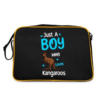 Nur Ein Junge, Der Kängurus Liebt - Retro Tasche - Schwarz/Gold - Hinten
