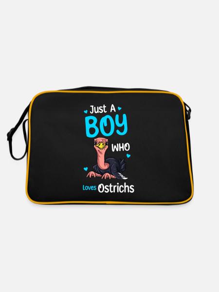 Nur Ein Junge, Der Strauße Liebt - Retro Tasche - Schwarz/Gold - Hinten