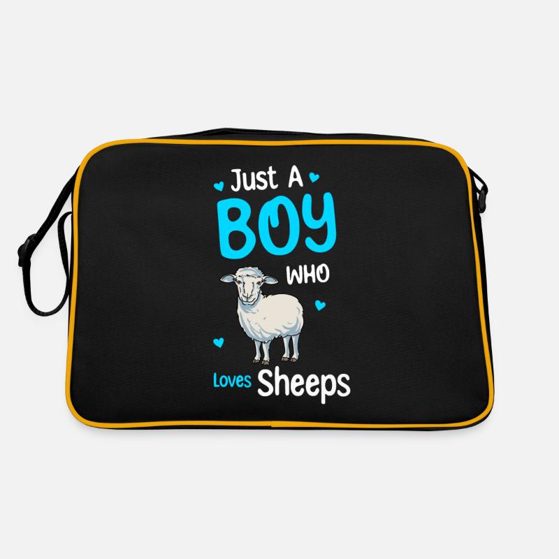 Nur Ein Junge, Der Schafe Liebt - Retro Tasche - Schwarz/Gold