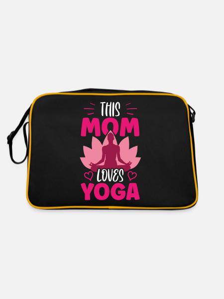 This Mom Loves Yoga Mommy Hobby Mom - Retro Bag - black/gold - Back