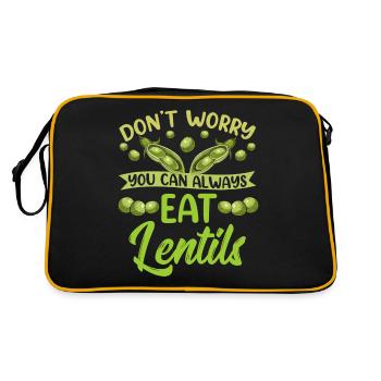 Don't Worry Lentils Can You Always Eat Lens - Retro Bag - black/gold - Back