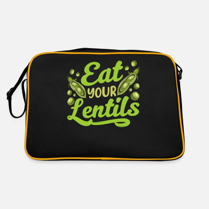 Iss Deine Linsen Linsensuppe Essen Linse Retro Tasche
